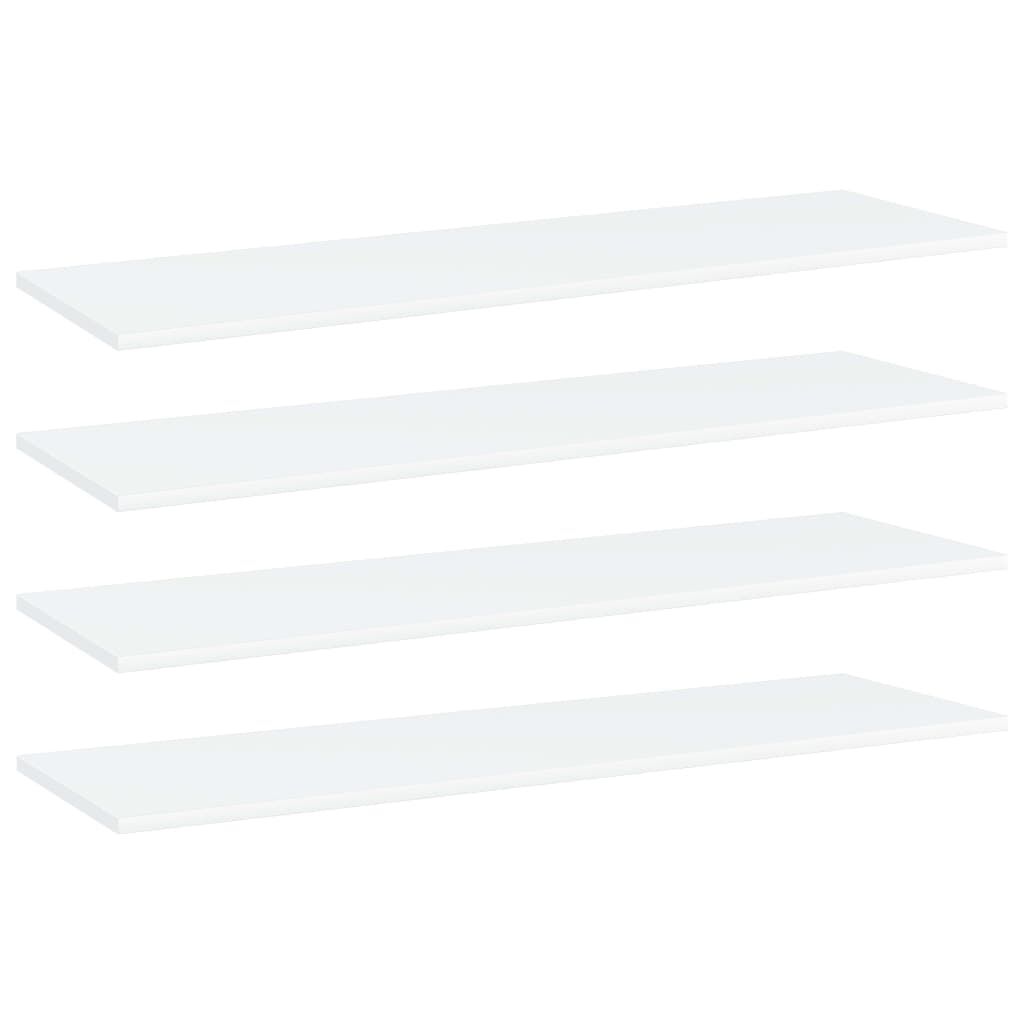vidaXL Bookshelf Boards 4 pcs White 100x30x1.5 cm Engineered Wood