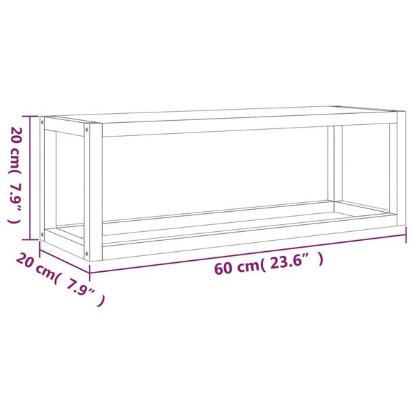 vidaXL Towel Rack 60x20x20 cm Solid Wood Walnut