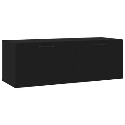 vidaXL Wall Cabinet Black 100x36.5x35 cm Engineered Wood
