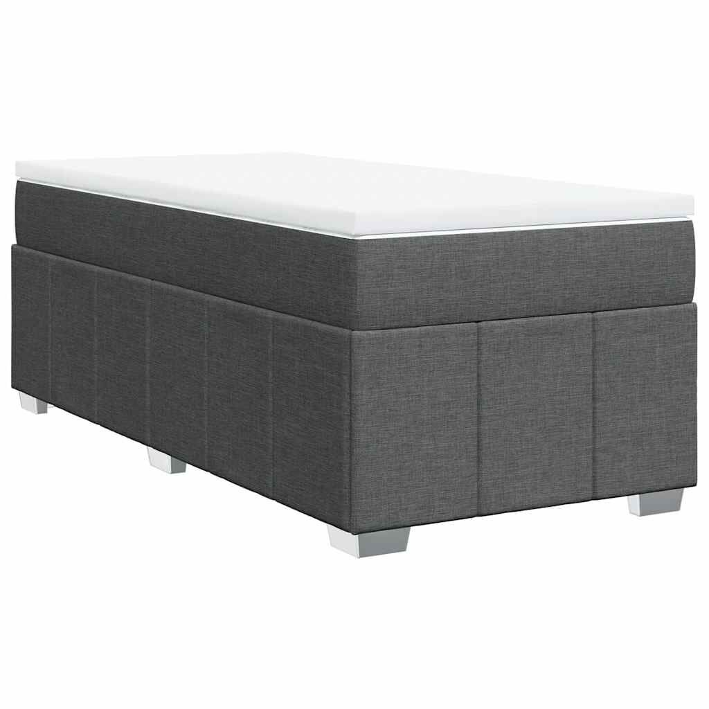 vidaXL Box Spring Bed with Mattress Dark Grey Twin XL Fabric
