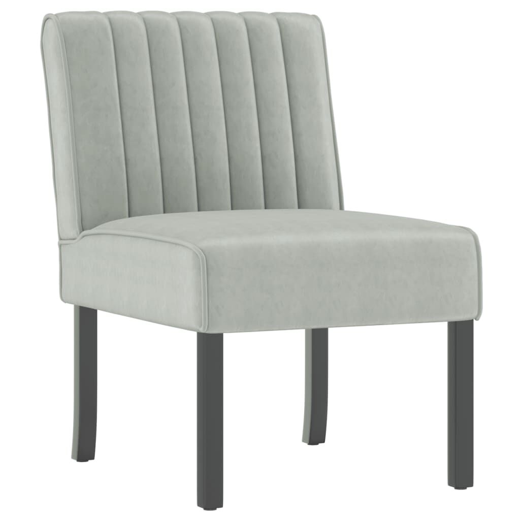 vidaXL Slipper Chair Light Grey Velvet