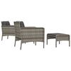 vidaXL 5 Piece Garden Lounge Set with Cushions Grey Poly Rattan