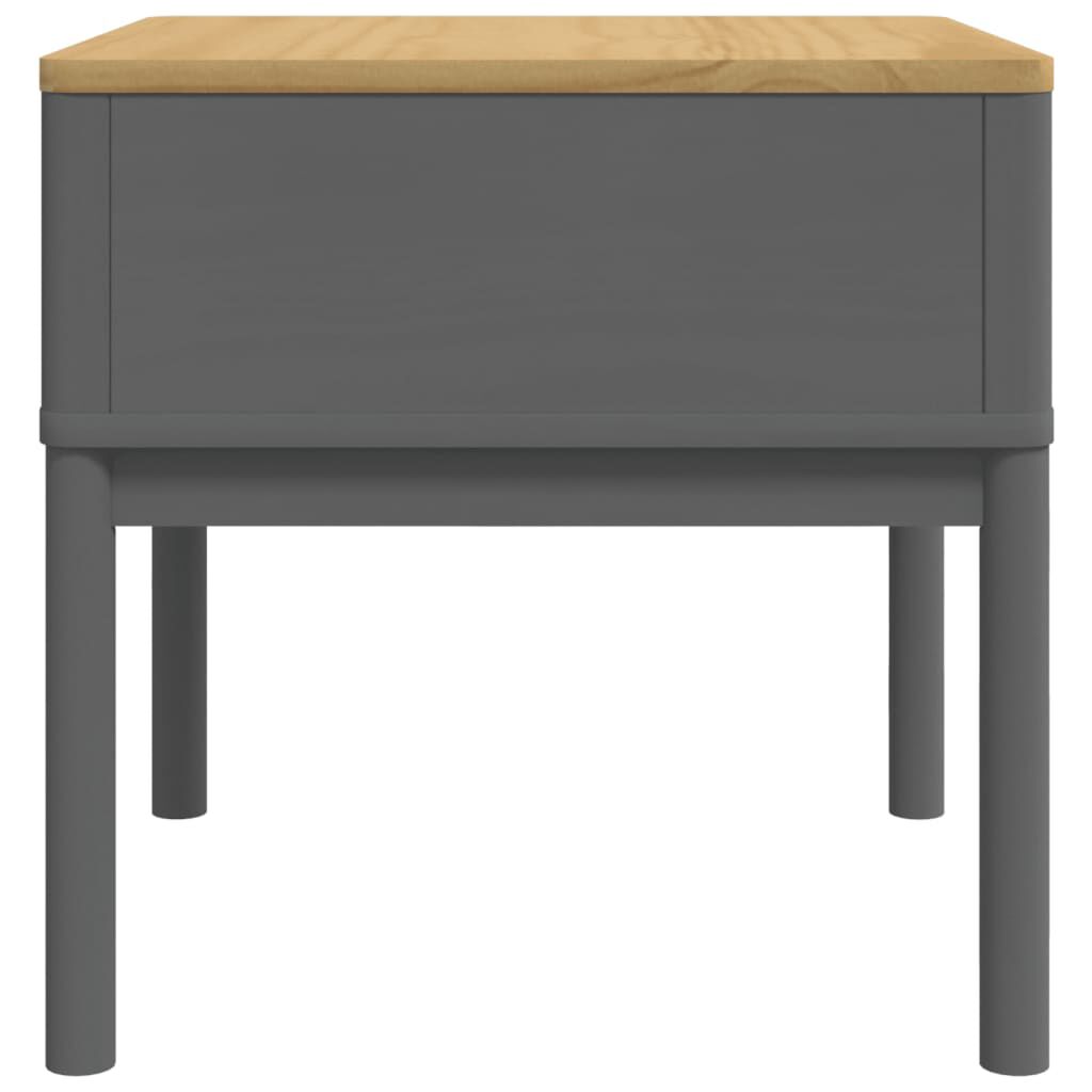 vidaXL Lamp Table FLORO Grey 55x55x54 cm Solid Wood Pine