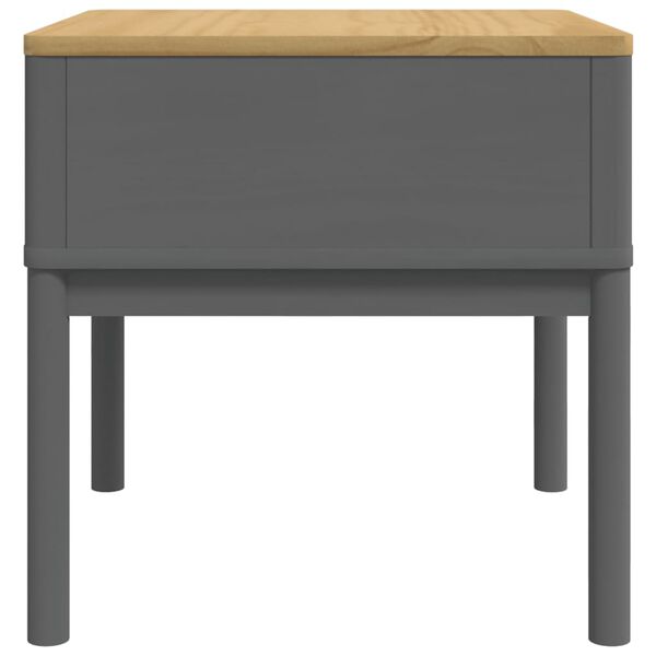 vidaXL Lamp Table FLORO Grey 55x55x54 cm Solid Wood Pine