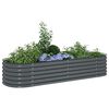 vidaXL Garden Raised Bed 240x80x44 cm Galvanised Steel Grey