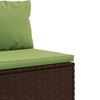 vidaXL 9 Piece Garden Lounge Set with Cushions Brown Poly Rattan
