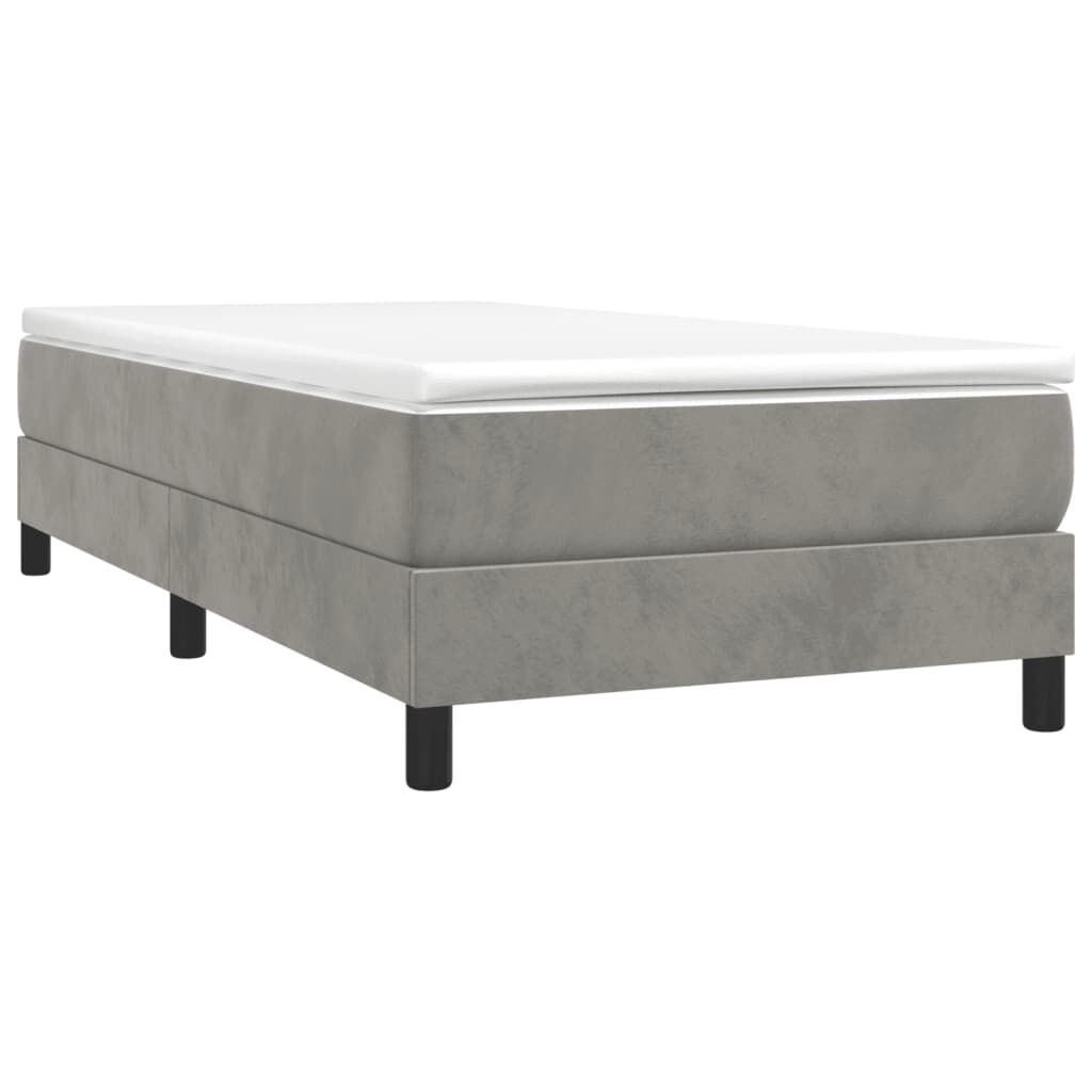 vidaXL Bed Frame without Mattress Light Grey Twin Velvet (US Only)