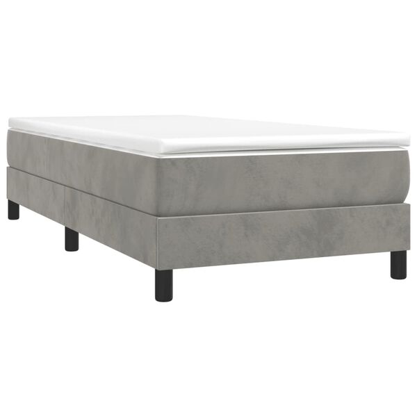 vidaXL Bed Frame without Mattress Light Grey Twin Velvet (US Only)