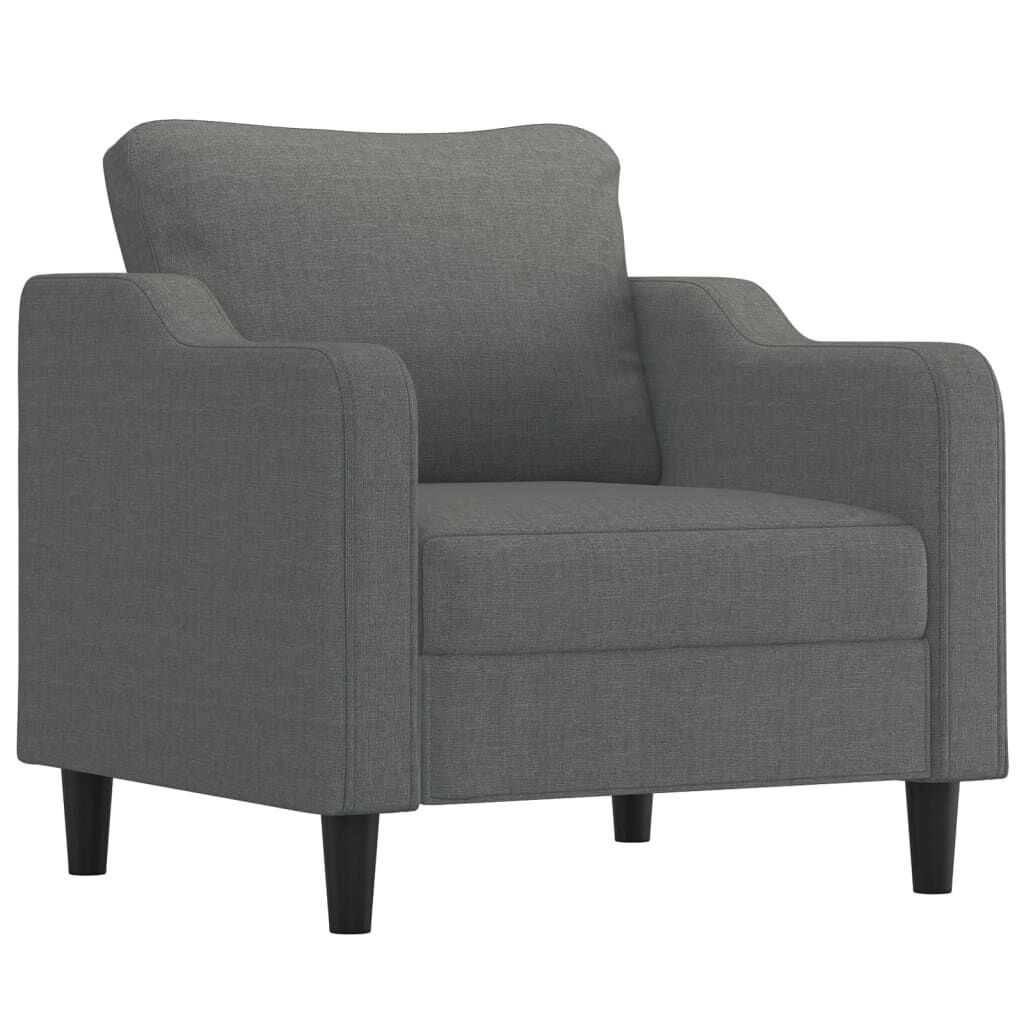 vidaXL 4 Piece Sofa Set with Pillows Dark Grey Fabric