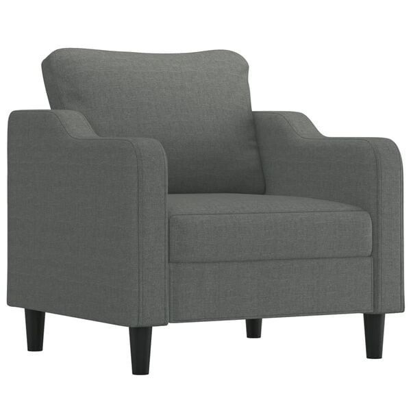 vidaXL 4 Piece Sofa Set with Pillows Dark Grey Fabric