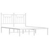 vidaXL Metal Bed Frame without Mattress with Headboard White 150x200cm
