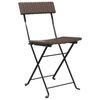 vidaXL Folding Bistro Chairs 6 pcs Brown Poly Rattan and Steel