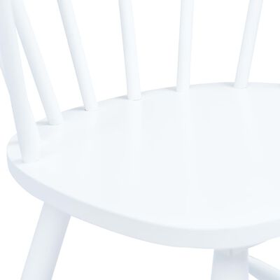 vidaXL Dining Chairs 2 pcs White Solid Rubber Wood