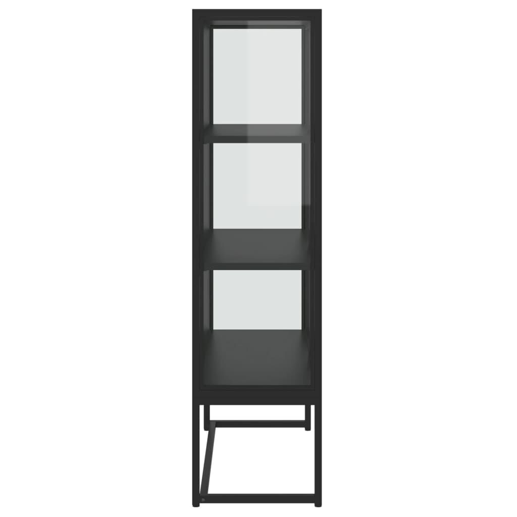 vidaXL Highboard Black 80x35x135 cm Steel and Tempered Glass