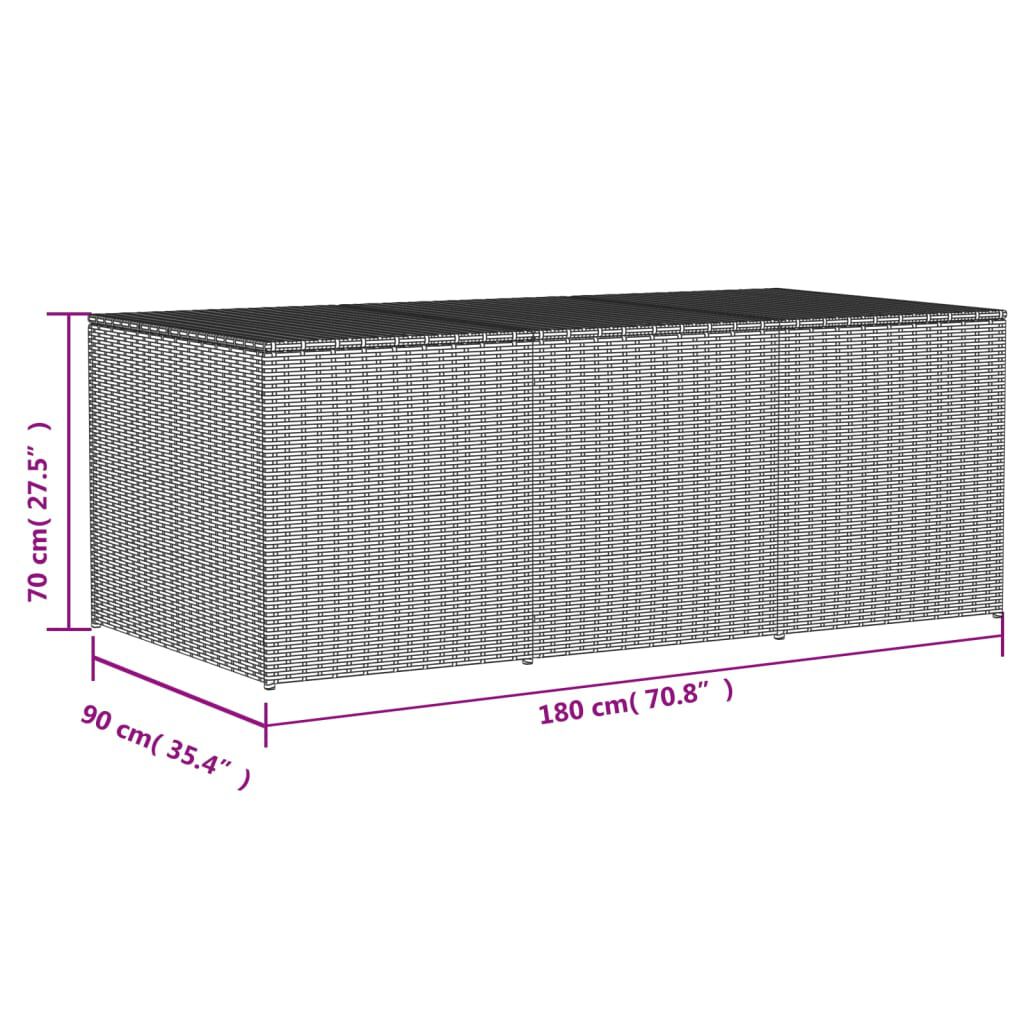 vidaXL Garden Storage Box Mix Beige 984L Poly Rattan