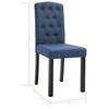 vidaXL Dining Chairs 4 pcs Blue Fabric