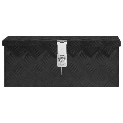 vidaXL Storage Box Black 50x15x20.5 Aluminium