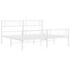 vidaXL Metal Bed Frame without Mattress with Footboard White 193x203cm
