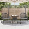 vidaXL Garden Chairs 2 pcs with Cushions Grey Poly Rattan