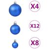 vidaXL 100 Piece Christmas Ball Set Blue