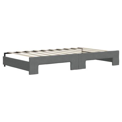 vidaXL Daybed with Trundle without Mattress Dark Grey 100x190 cm