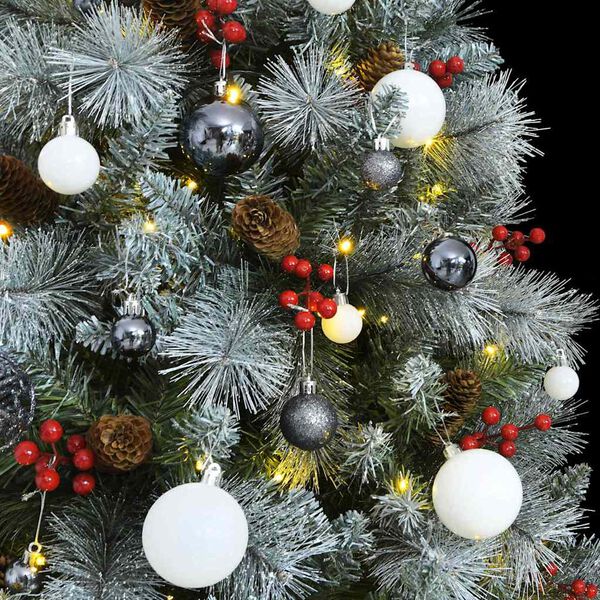 vidaXL Artificial Hinged Christmas Tree 300 LEDs & Ball Set 240 cm