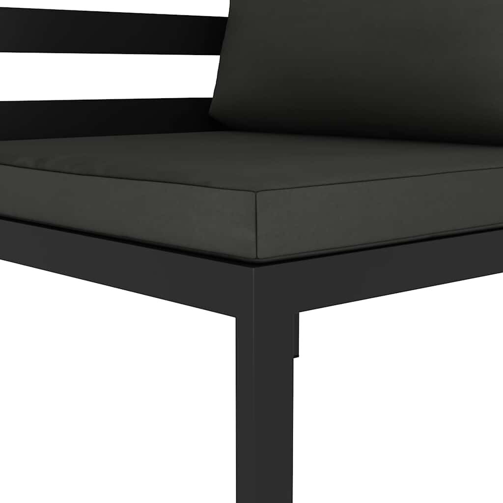 vidaXL Sectional Corner Sofa 1 pc with Cushions Aluminium Anthracite