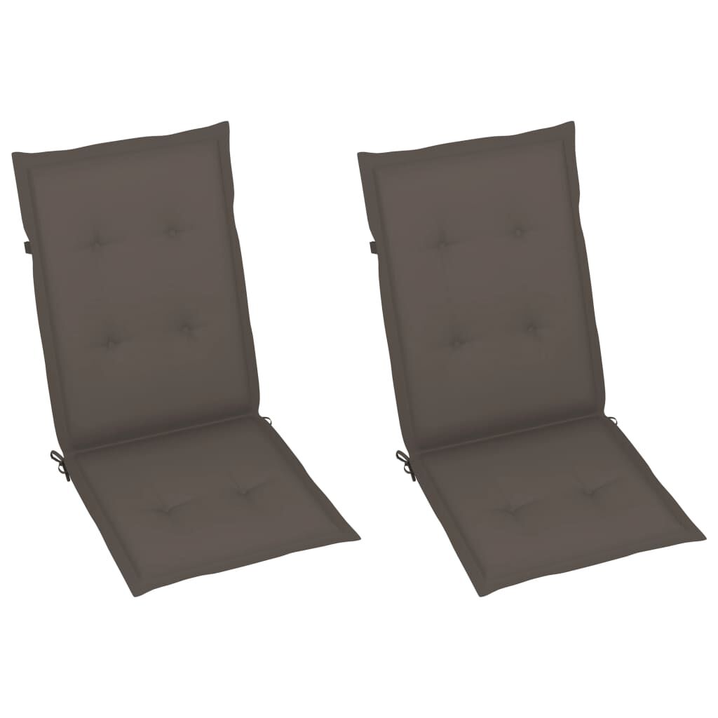 vidaXL Garden Reclining Chairs 2 pcs with Cushions Solid Acacia Wood