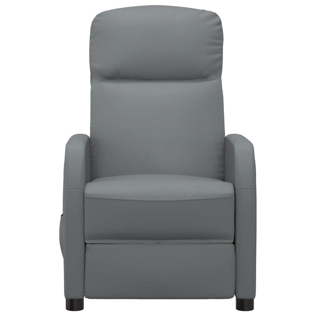 vidaXL Recliner Chair Anthracite Grey Faux Leather