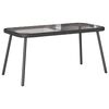 vidaXL Coffee Table Black 90 x 45 x 43 cm Poly Rattan and glass