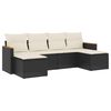 vidaXL 6 Piece Garden Sofa Set with Cushions Black Poly Rattan