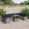 vidaXL Garden Sofa Set with Cushion 11 pcs Grey and navy blue