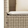vidaXL Garden Bench with Cushions Beige Poly Rattan