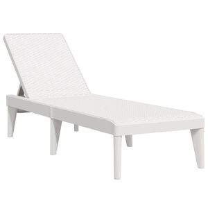 vidaXL Sun Lounger White 186x60x29 cm PP