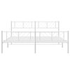 vidaXL Metal Bed Frame without Mattress with Footboard White 193x203cm