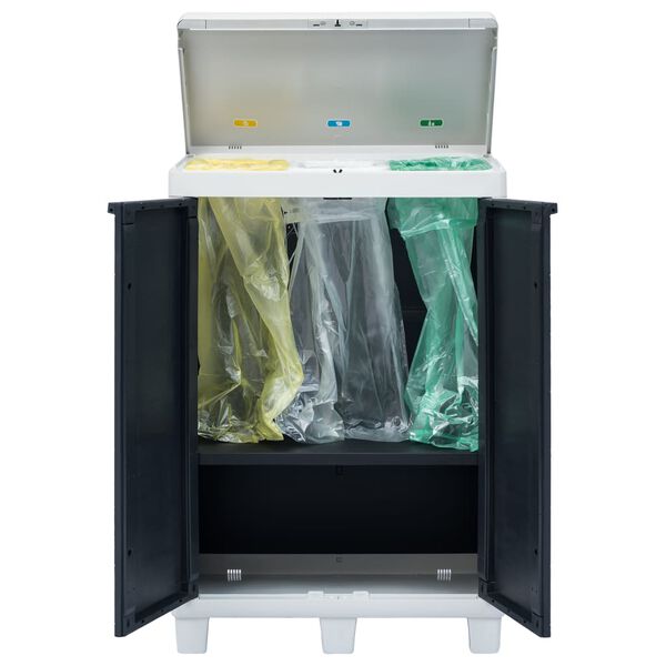 vidaXL Garden Dustbin with 3 Bags Dark Grey 65x38x102 cm