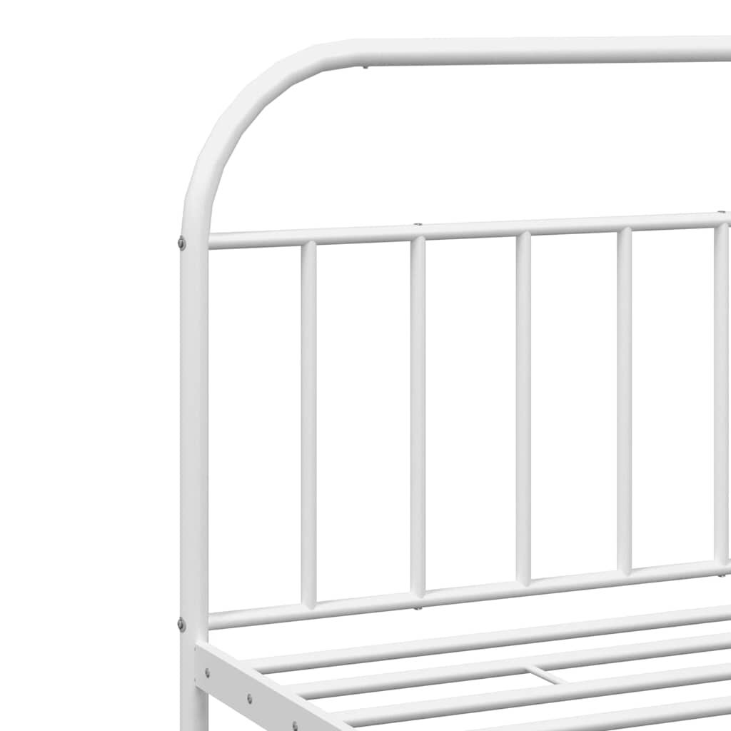 vidaXL Metal Bed Frame without Mattress with Footboard White 193x203cm