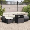 vidaXL 7 Piece Garden Sofa Set with Cushions Black Poly Rattan