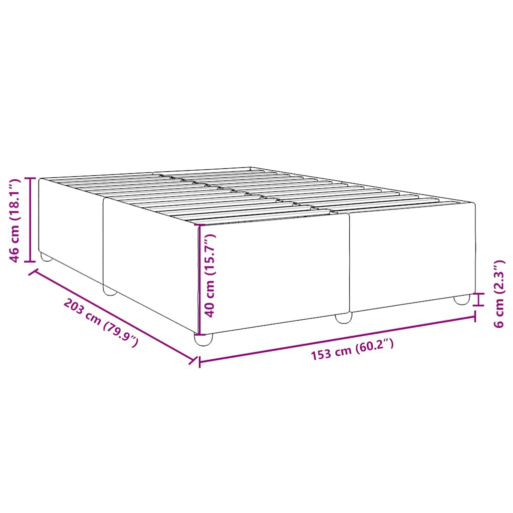 vidaXL Bed Frame without Mattress Light Grey Queen Fabric