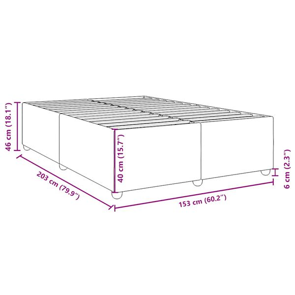 vidaXL Bed Frame without Mattress Light Grey Queen Fabric
