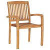 vidaXL Stacking Garden Chairs with Cushions 6 pcs Solid Teak Wood