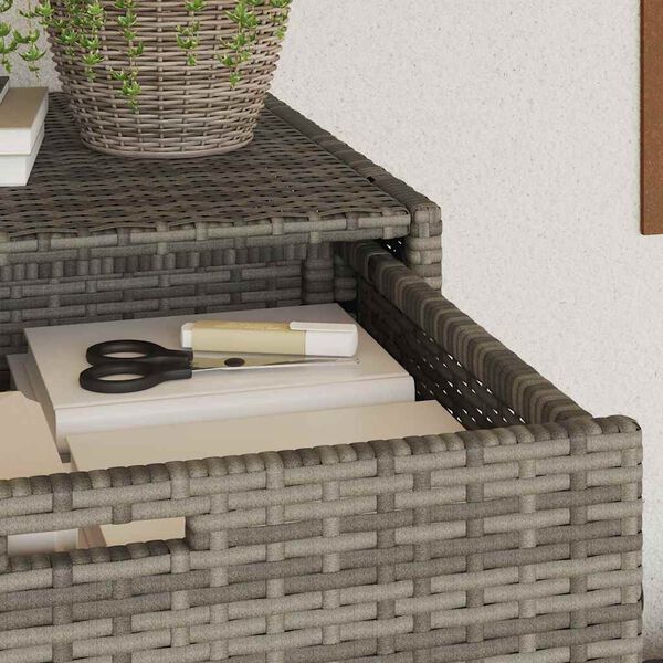 vidaXL Garden Storage Cabinet Grey 55x55x111 cm Poly Rattan