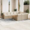 vidaXL 11 Piece Garden Sofa Set with Cushions Beige Poly Rattan