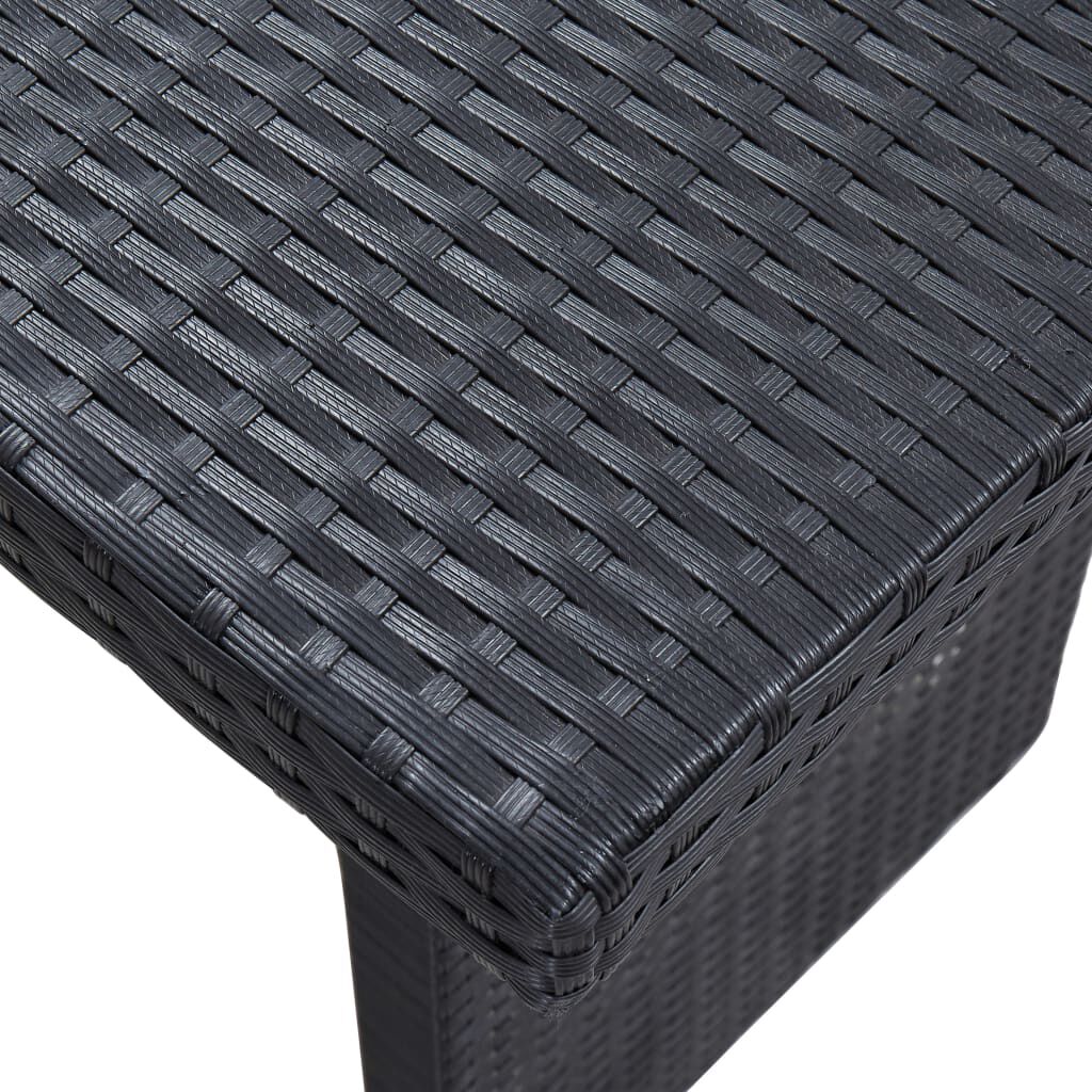 vidaXL 3 Piece Garden Lounge Set with Cushions Poly Rattan Black