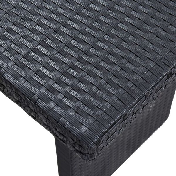 vidaXL 3 Piece Garden Lounge Set with Cushions Poly Rattan Black