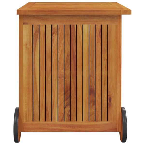 vidaXL Garden Storage Box with Wheels 60x50x58 cm Solid Wood Acacia