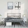vidaXL Metal Bed Frame without Mattress with Footboard Black 135x190cm