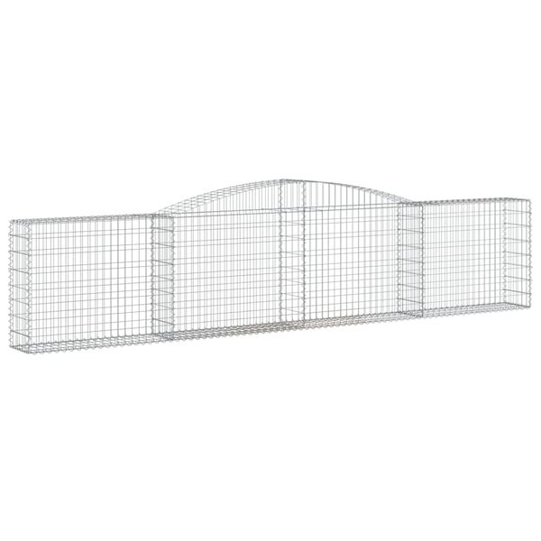 vidaXL Arched Gabion Baskets 5 pcs 400x30x80/100 cm Galvanised Iron