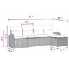 vidaXL Sofa Set with Cushion with Storage Grey and Navy Poly Rattan