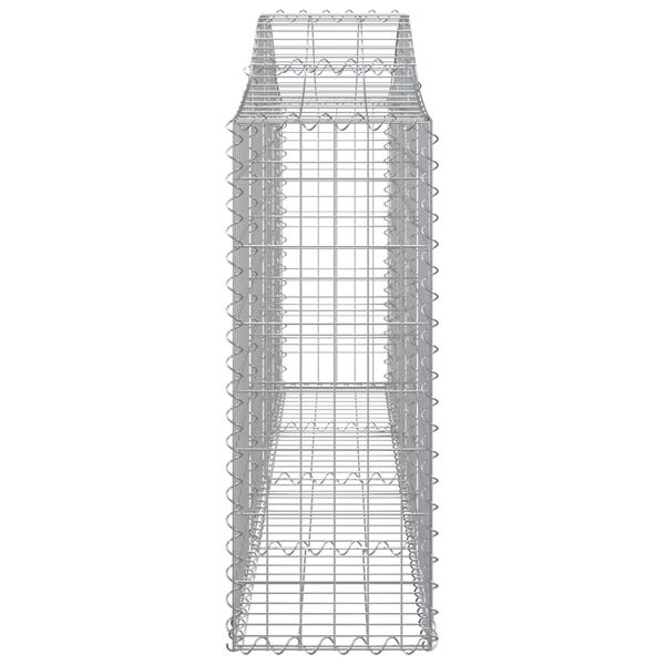 vidaXL Arched Gabion Basket 200x30x80/100 cm Galvanised Iron